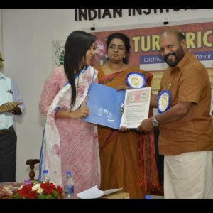 Handing over of license for production for manufacture of nematode control product by Kerala Minister for Agriculture Adv. V. S. Sunil Kumar